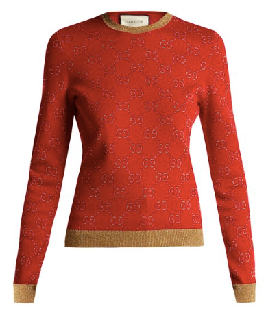 Women's Gucci GG Jacquard-knit Cotton Blend Sweater